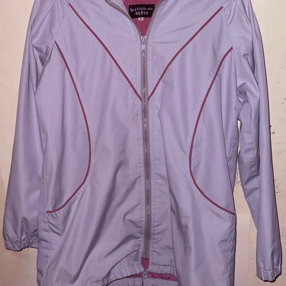 ✨ VINTAGE 80s Lavender & Mauve Pastel Hooded Windbreaker ✨